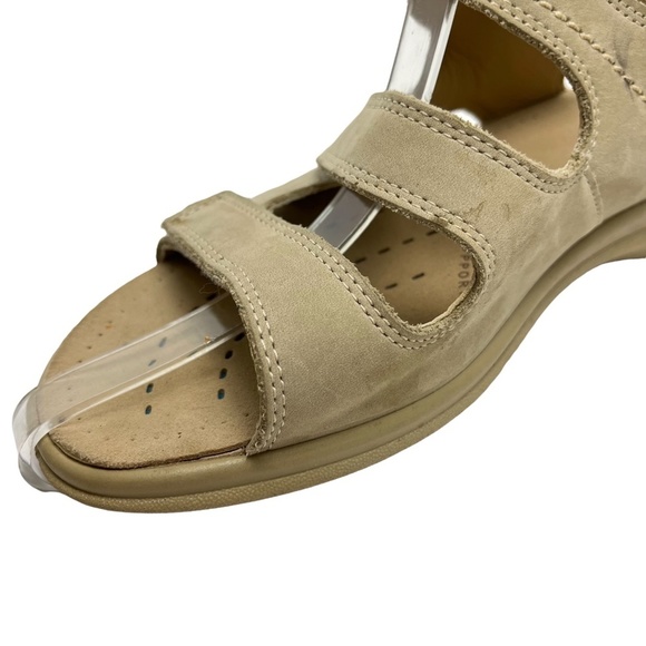 ECCO Beige Neutral Genuine Leather Sporty Comfort Sandals Slingback Open Toe  40 - Picture 11 of 16